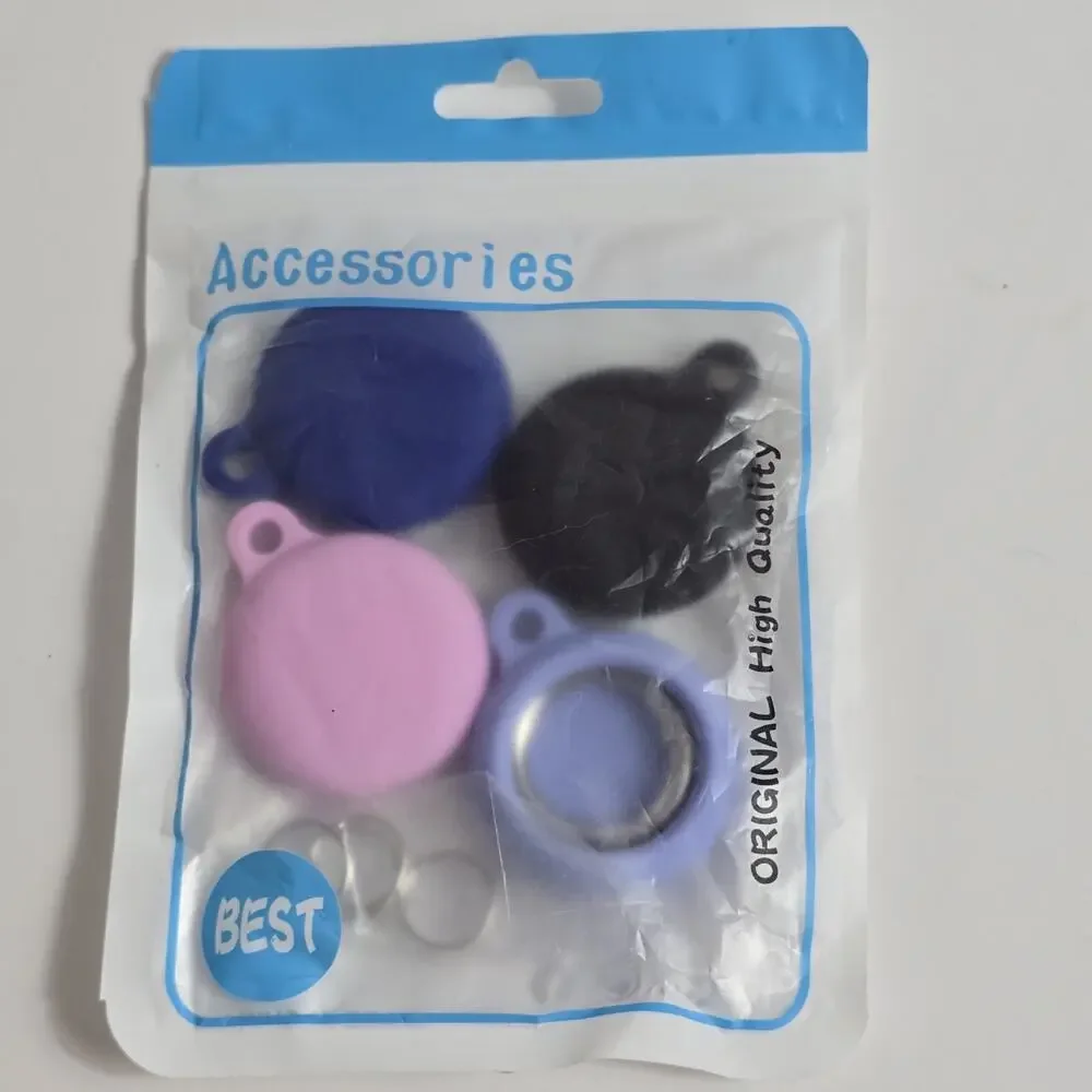 4 Pack AirTag Holder Keychain Case for Apple AirTag Silicone Tracker Cover Skin